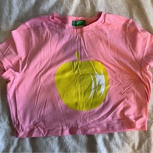 Pink Kids Shirt with Yellow Apple Design